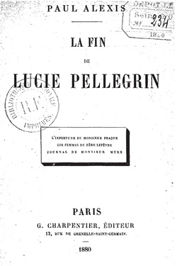 『リュシー・ペルグランの最期』表紙 Source gallica.bnf.fr / BnF