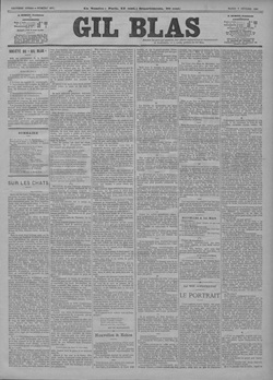 「猫について」掲載紙 Source gallica.bnf.fr / BnF